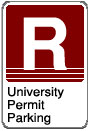 Residential University Permit Parking sign