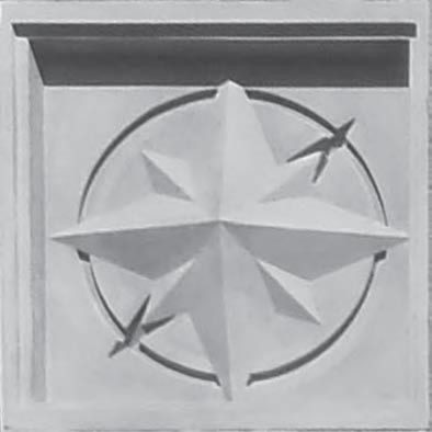 A compass garage medallion